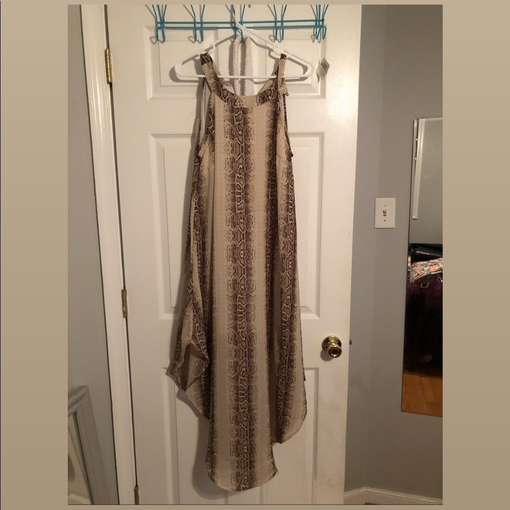 Turtle neck cheetah print dress